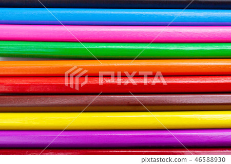 Closeup colorful crayon pencils with rainbow color 46588930
