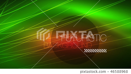 Digital technology abstract background - neon geometric design. Abstract glowing lines. Colorful 46588968