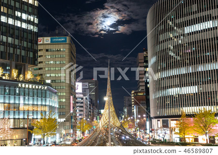 Nagoya station square night view 210 46589807