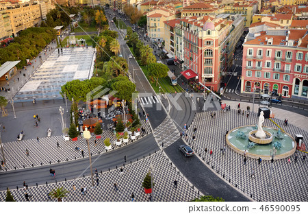 Aerial view of Place Massena square Aerial view of Place Massena square 46590095