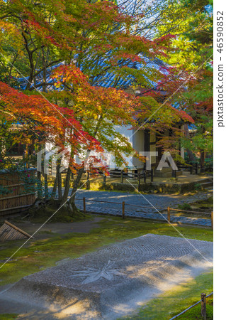 Kyoto Early Autumn Honen-in Temple White Sand Bed Kyoto Early Autumn Honen-in Temple White Sand Bed 46590852
