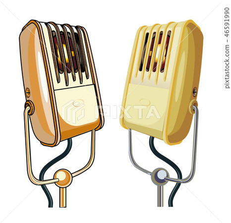 Vector retro microphones set isolated on white Vector retro microphones set isolated on white 46591990