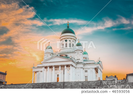 Helsinki, Finland. Lutheran Cathedral On Senate Square With At S 46593056