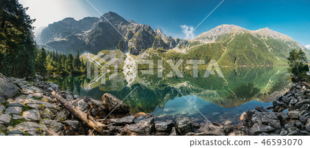 Tatra National Park, Poland. Panorama Famous Mountains Lake Mors 46593070