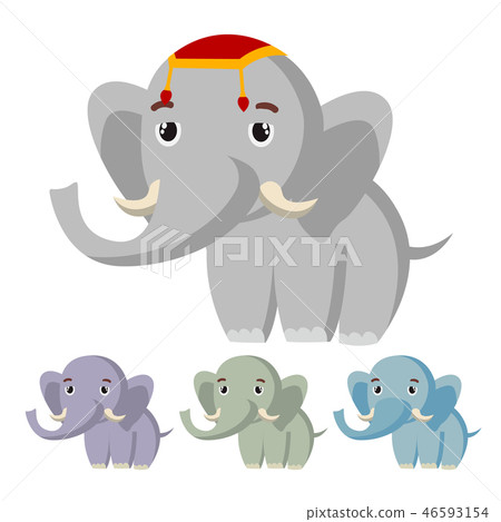 Elephant Vector. Cute African Animal. Circus. Isolated Cartoon Illustration 46593154