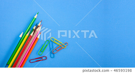 Back to school banner template color pencils clips Back to school banner template color pencils clips 46593198