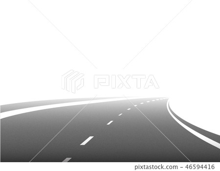 Curved road with white markings. Curved road with white markings. 46594416