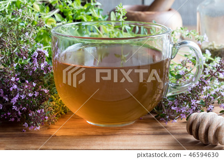 A cup of creeping thyme (thymus serpyllum) tea A cup of creeping thyme (thymus serpyllum) tea 46594630