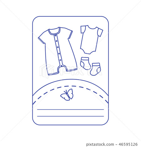 Vector illustration with baby clothes Slip, socks Vector illustration with baby clothes Slip, socks 46595126