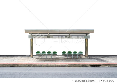 Bus station on white background 46595599
