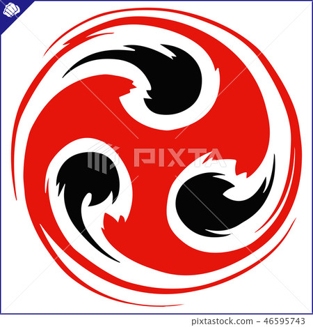 Martial art colored simbol design. Karate emblem. Martial art colored simbol design. Karate emblem. 46595743