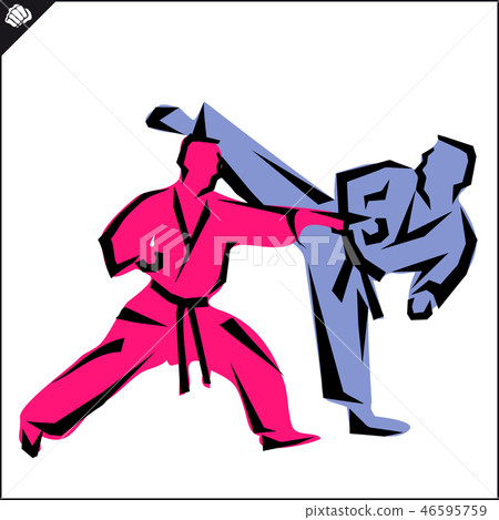 Martial art colored simbol design. Karate emblem. 46595759