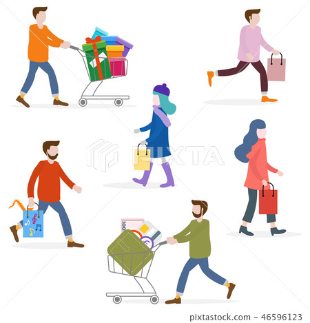 People carry shopping Big sale, shopping concept. People carry shopping Big sale, shopping concept. 46596123