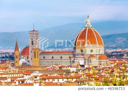 Aerial view of Florence, Italy with Duomo Aerial view of Florence, Italy with Duomo 46596713