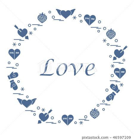 different romantic symbols arranged in a circle different romantic symbols arranged in a circle 46597109