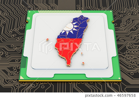 CPU computer processor unit with flag of Taiwan CPU computer processor unit with flag of Taiwan 46597658