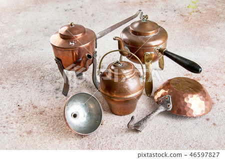 Vintage copper kitchen utensils Vintage copper kitchen utensils 46597827