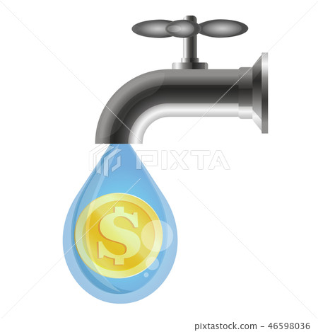 Drop of money from the tap Drop of money from the tap 46598036