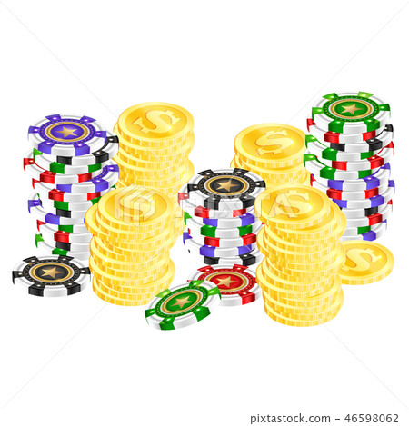 Gambling chips and gold coins 46598062