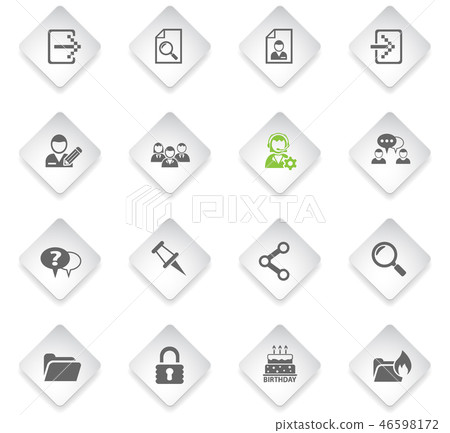 Forum Interface Icon Set Stock Illustration 46598172 Pixta