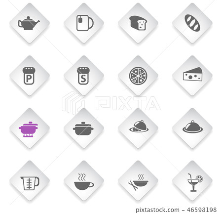 food and kitchen icon set 46598198