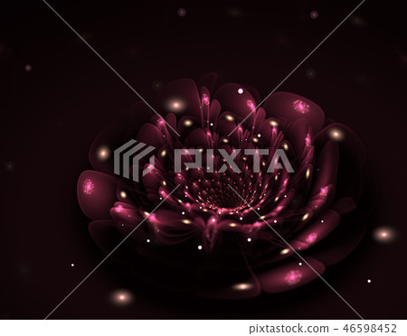 Spiral flower with glowing core and petals. 46598452