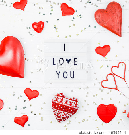 Creative Valentine Day romantic composition Creative Valentine Day romantic composition 46599344