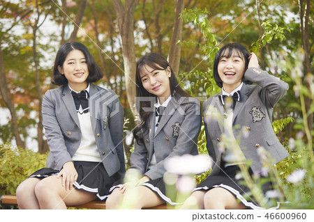女，初中生，高中生，韓國人 46600960