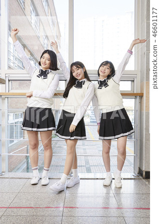 女，初中生，高中生，韓國人 46601177