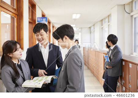 Man, woman, junior high school student, high school student, teacher, Korean 46601236