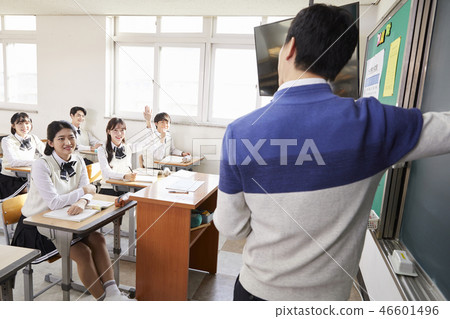 男人，女人，初中生，高中生，老師，韓國人 46601496