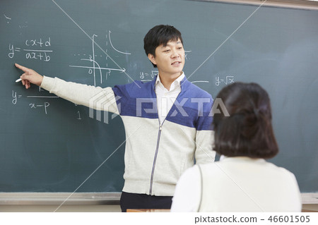 Man, woman, junior high school student, high school student, teacher, Korean 46601505