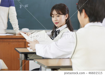 Man, woman, junior high school student, high school student, teacher, Korean 46601515