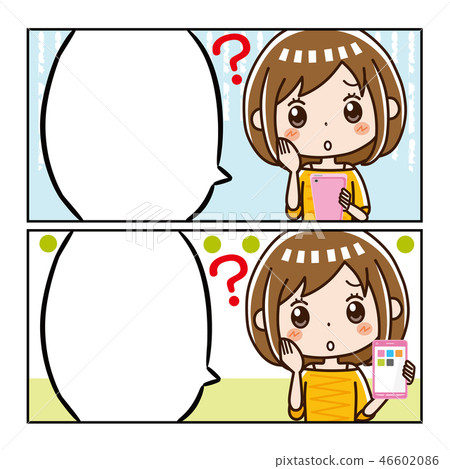 漫畫襯線智能手機女人 漫畫襯線智能手機女人 46602086