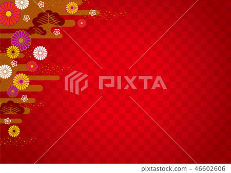 Japanese style background red - Stock Illustration [46602606] - PIXTA