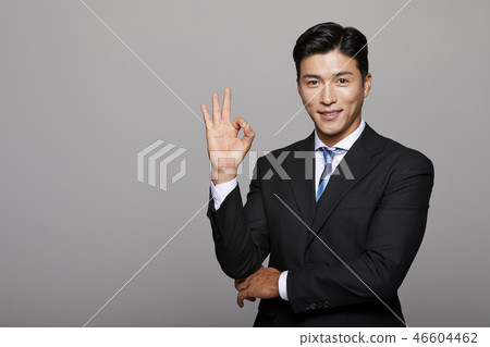 Businessman color back hand sign 46604462