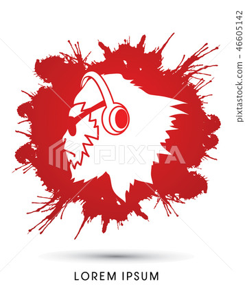Face Gorilla with sun glasses and headphone vector 46605142