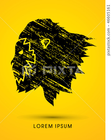 Gorilla Angry face side view graphic vector 46605161