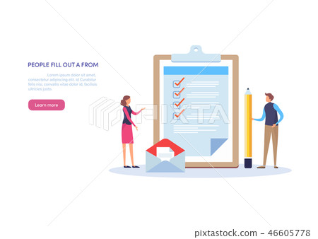 People fill out a form. illustration vector graphi People fill out a form. illustration vector graphi 46605778
