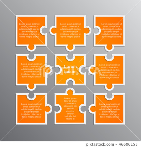 The Puzzle Infographics. Jigsaw Nine Steps Puzzle. - Stock Illustration ...
