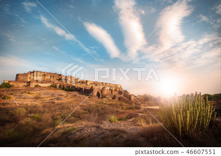 Sun set at Mehrangarh fort at Jodhpur. 46607551