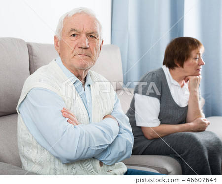 Aged couple arguing 46607643