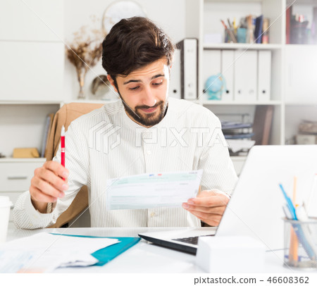 Unhappy young businessman 46608362