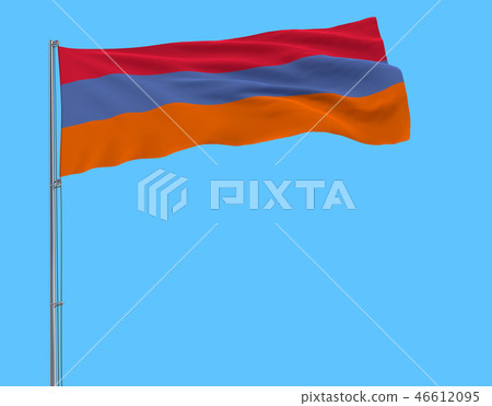 Variant of the flag of Armenia on blue background. 46612095
