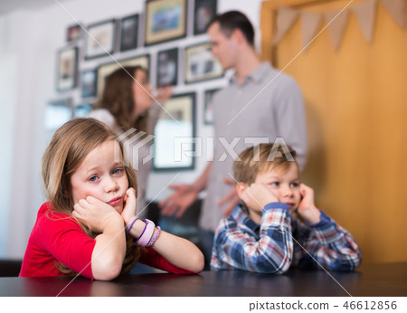 Father and mother with the sad scandal, and children Father and mother with the sad scandal, and children 46612856