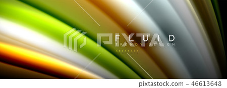 Abstract liquid colorful banner. Trendy wavy dynamic design. Fluid color shapes. 46613648