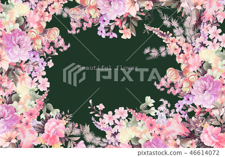 Elegant watercolor rose peony flower Elegant watercolor rose peony flower 46614072