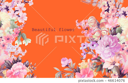 Elegant watercolor rose peony flower Elegant watercolor rose peony flower 46614076