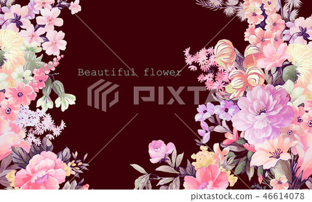 Elegant watercolor rose peony flower 46614078