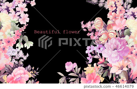 Elegant watercolor rose peony flower Elegant watercolor rose peony flower 46614079